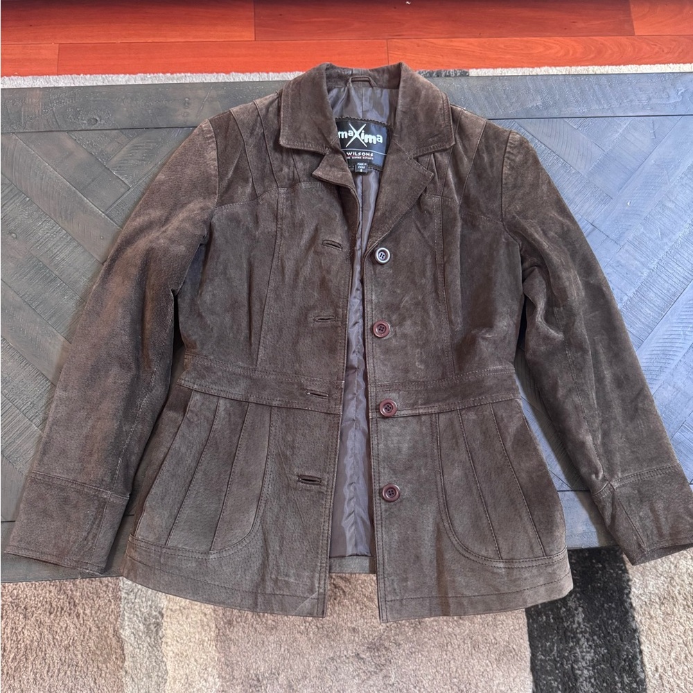 Maxima Dark Brown Leather Jacket for Women